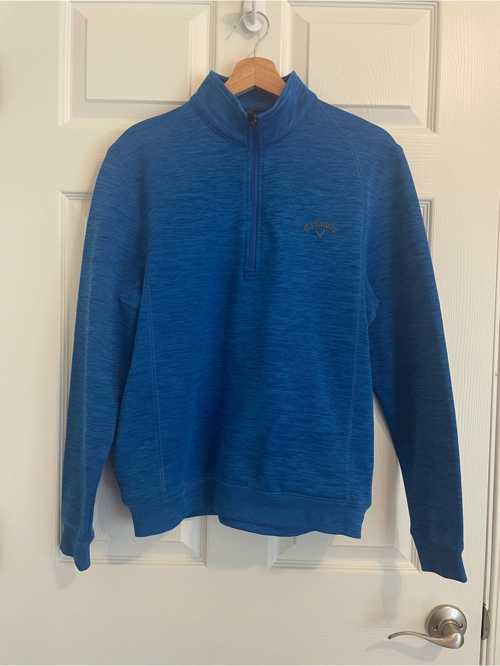 Callaway Men’s 1/4 Zip Fleece Golf Pullover Jacket Blue Heather Size Medium